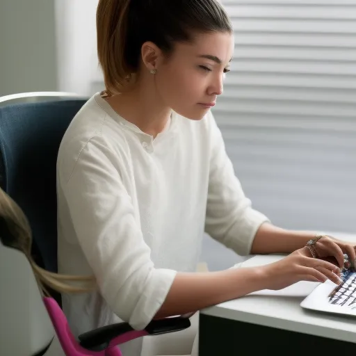 

The image shows a young adult woman sitting at a desk with a laptop, a notebook, and a calculator. She is looking intently at the laptop screen, with a determined expression on her face. She is taking the steps to create a