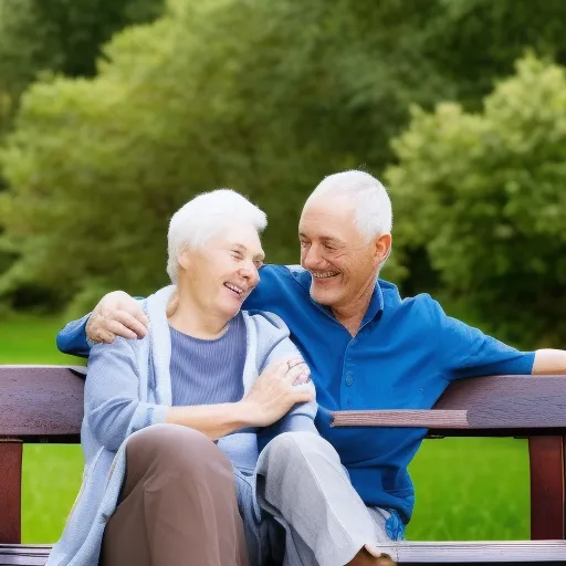 

The image shows a smiling elderly couple sitting on a park bench, looking out at a beautiful landscape. The couple is holding hands and looking content and relaxed. The image conveys the message that with proper planning and use of tax-advantaged